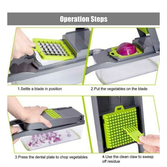 Vegetable Chopper multifunctional 14 in-1 Cutter Dicer Slicer tomato ,onion. New - Picture 7 of 12